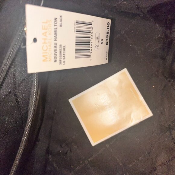 Michael Kors Black Pebbled Leather Nouveau Hamilton Satchel - Picture 6 of 7